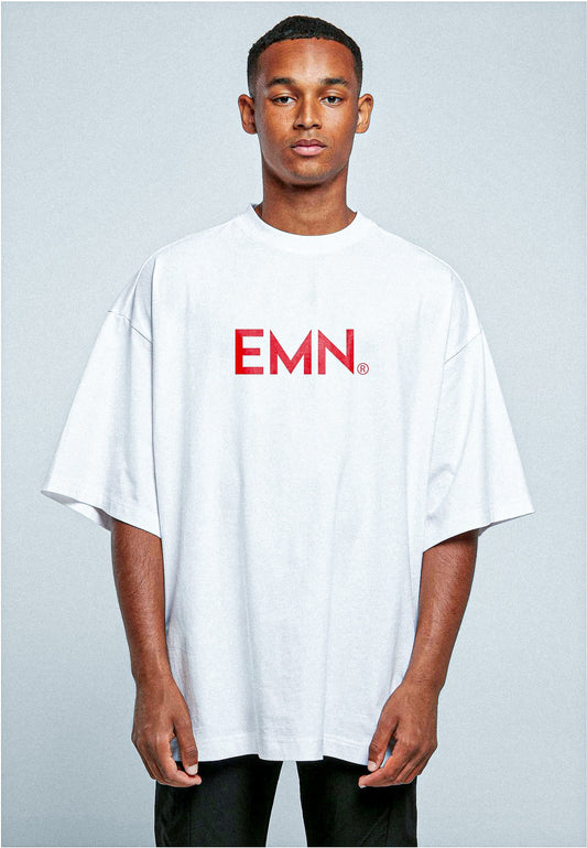 "EMN" Big Tee White/Red