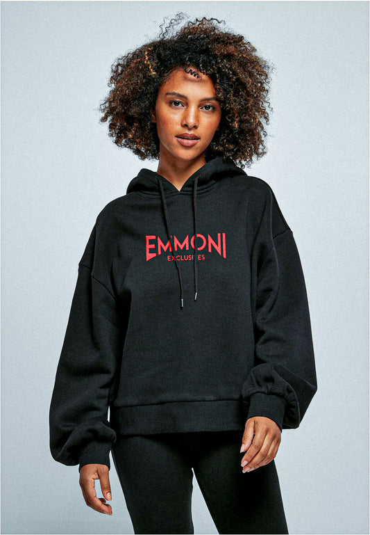 "Emmoni Exclusives Curved" Black/Red Hoodie