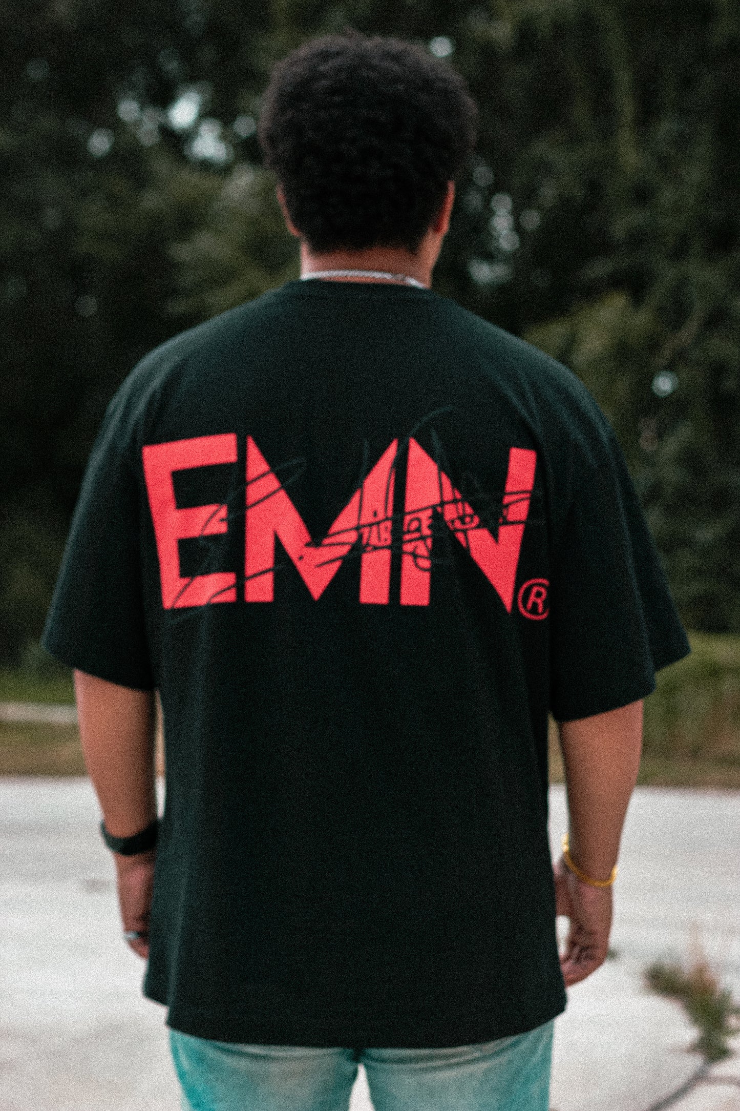 "EMN" Big Tee Black